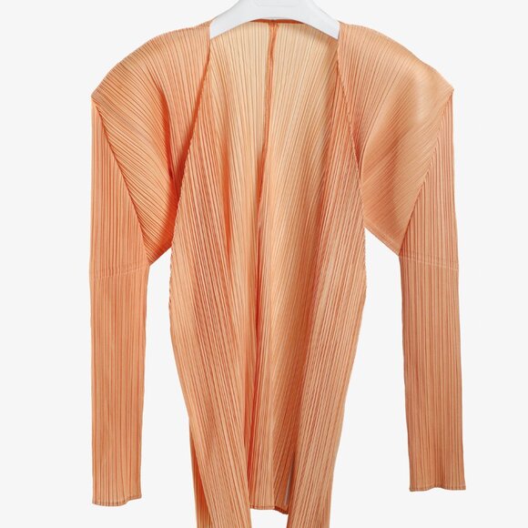 Issey Miyake Pleats Please Light Peach Orange Cardigan - Picture 1 of 7